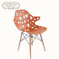 Wholesale cheap Chinese furniture special design plastic hollow armrest chair